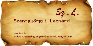 Szentgyörgyi Leonárd névjegykártya