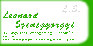 leonard szentgyorgyi business card
